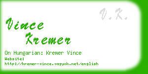 vince kremer business card